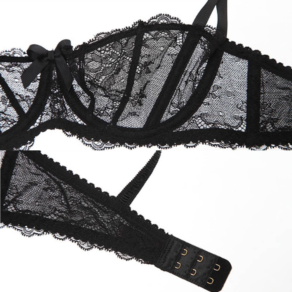 Gợi Cảm Nữ Áo Lót Siêu Mỏng Xem Qua Quần Lót Khoét Hở Ren Áo Bralette Quần Lót Nữ