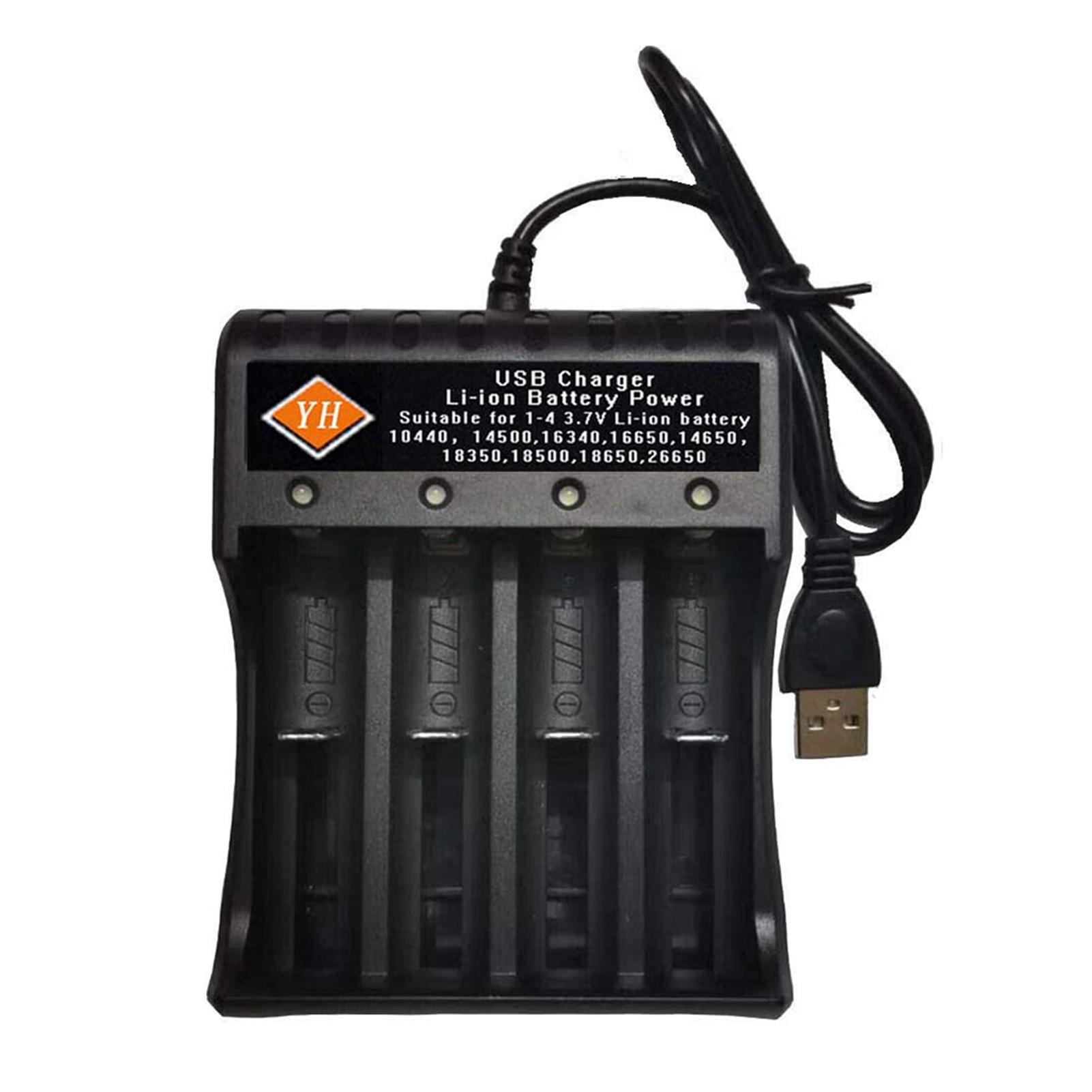 Bộ sạc USB có 4 vị trí cắm để sạc điện cho pin Li-ion 3.7V