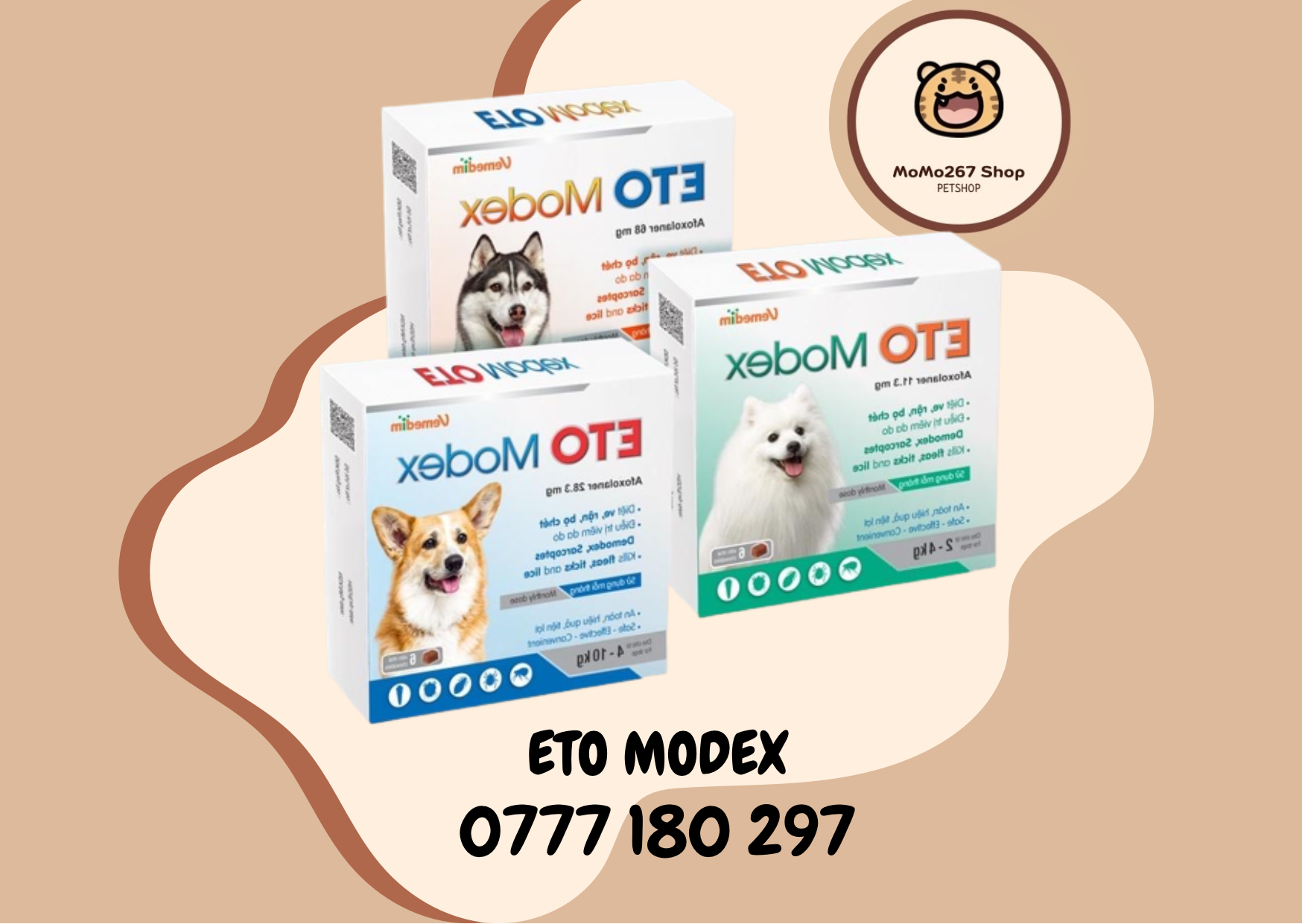 Vemedim ETO Modex - ve, rận, bọ chét, viêm da