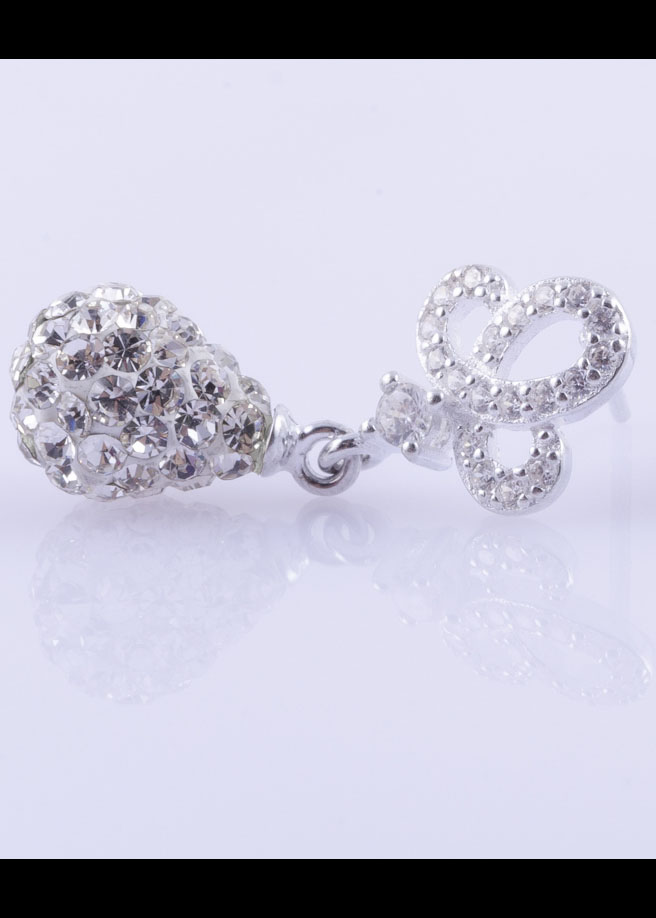 Bông tai bạc nữ S925 Italia Bạc Xinh Huệ Ngân- Bông Hoa ED011