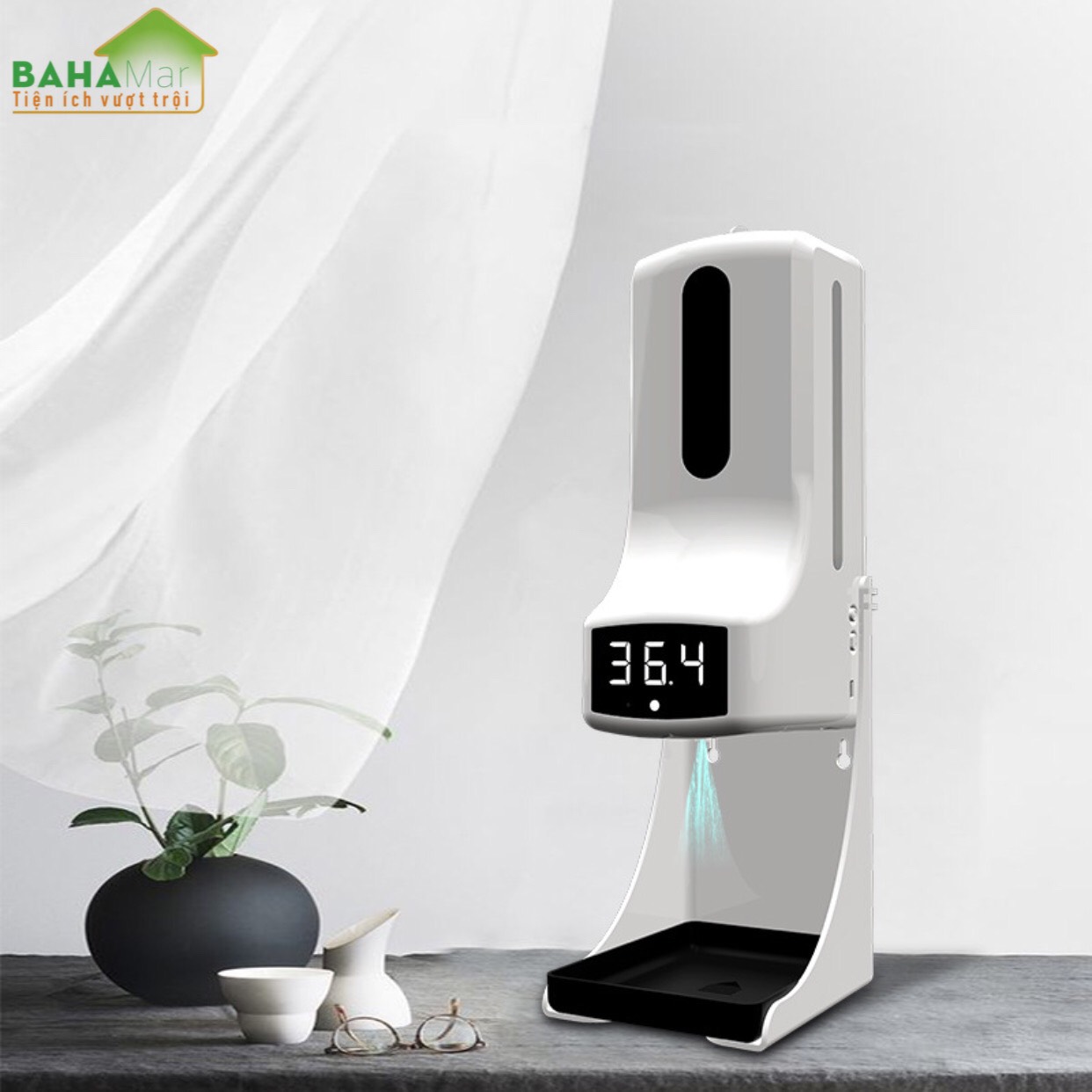 MÁY TÍCH HỢP 2 TRONG 1 ĐO NHIỆT ĐỘ VÀ PHUN CẢM ỨNG RỬA TAY KHỬ TRÙNG TỰ ĐỘNG K9Pro BAHAMAR