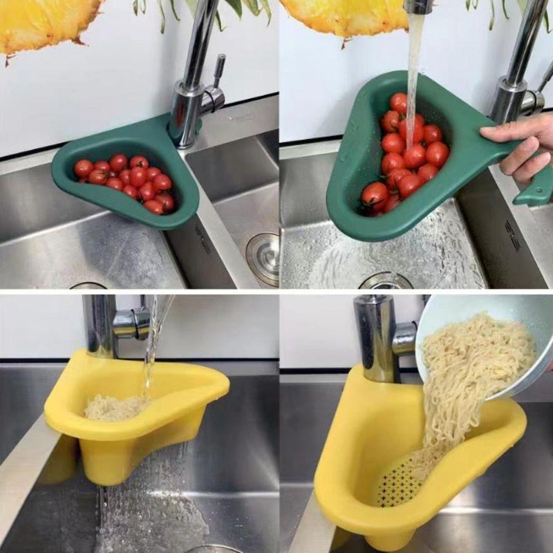 Khay Nhựa Lọc Rác Treo Bồn Rửa Chén Tiện Dụng Tam Giác Thiên Nga