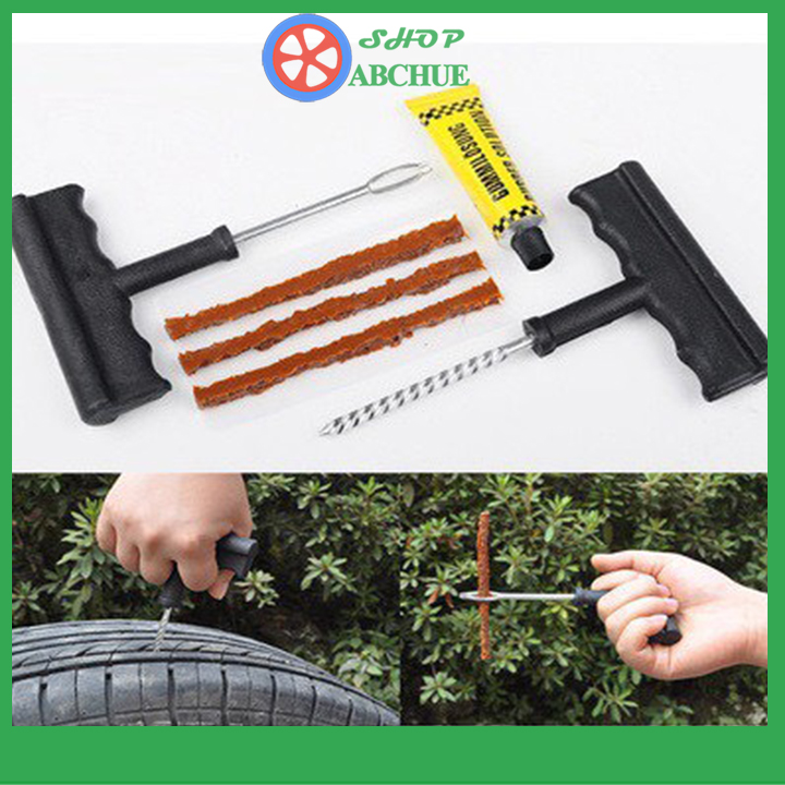 Bộ Dụng Cụ Vá Xe Không Ruột Dùng Cho Xe Máy Ô Tô, tiện lợi, sử dụng đơn giản