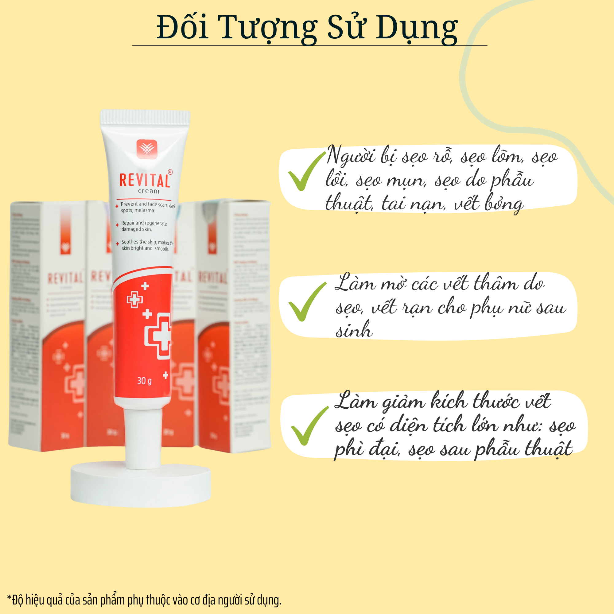Kem Mờ Sẹo Revital 30g, Làm Trắng Da, Mờ Sẹo, Ngăn Ngừa Lão Hóa Da, Se Khít Lỗ Chân Lông