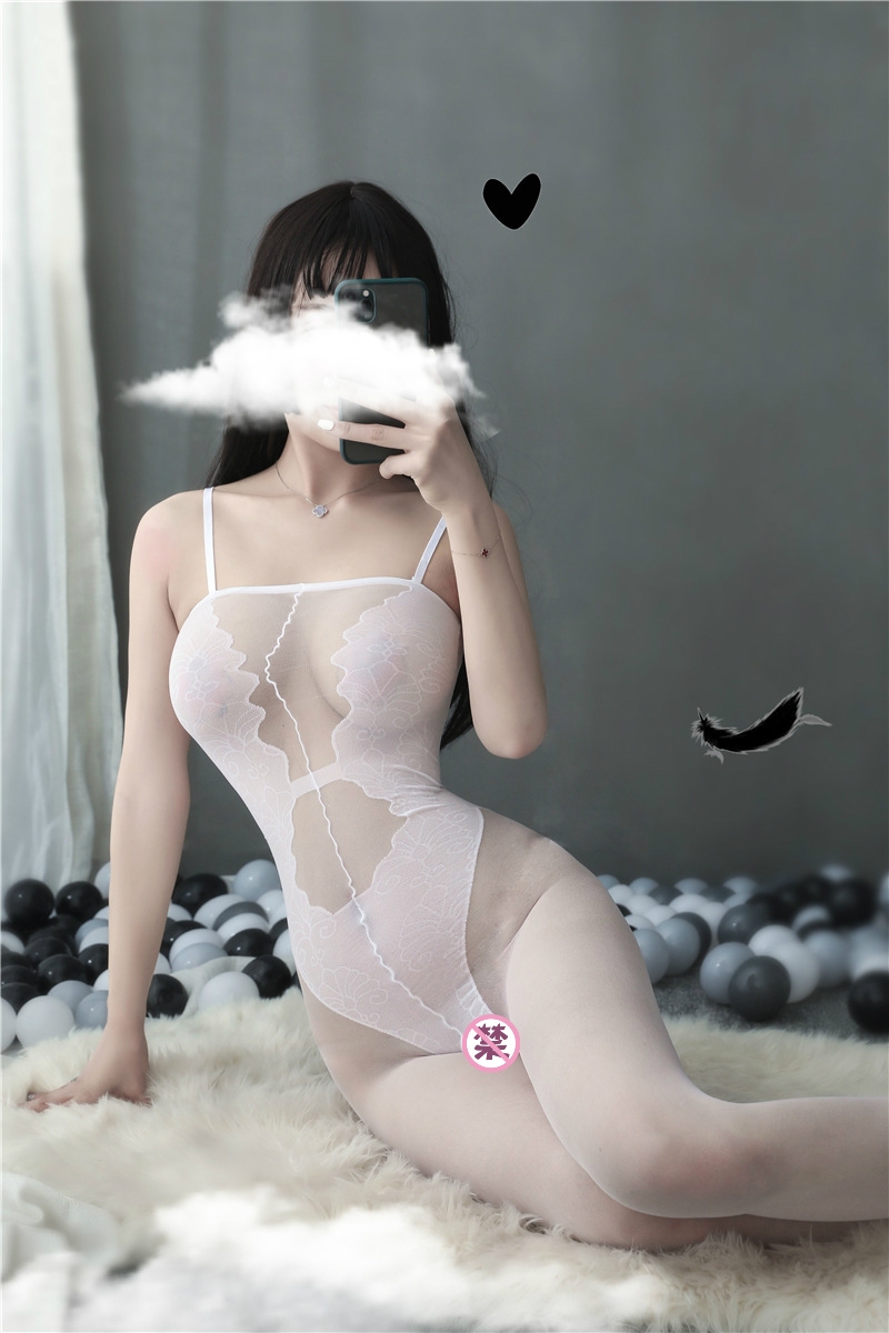 Đồ ngủ bó sát toàn thân sexy Bodystocking xẻ đũng hai dây xuyên thấu