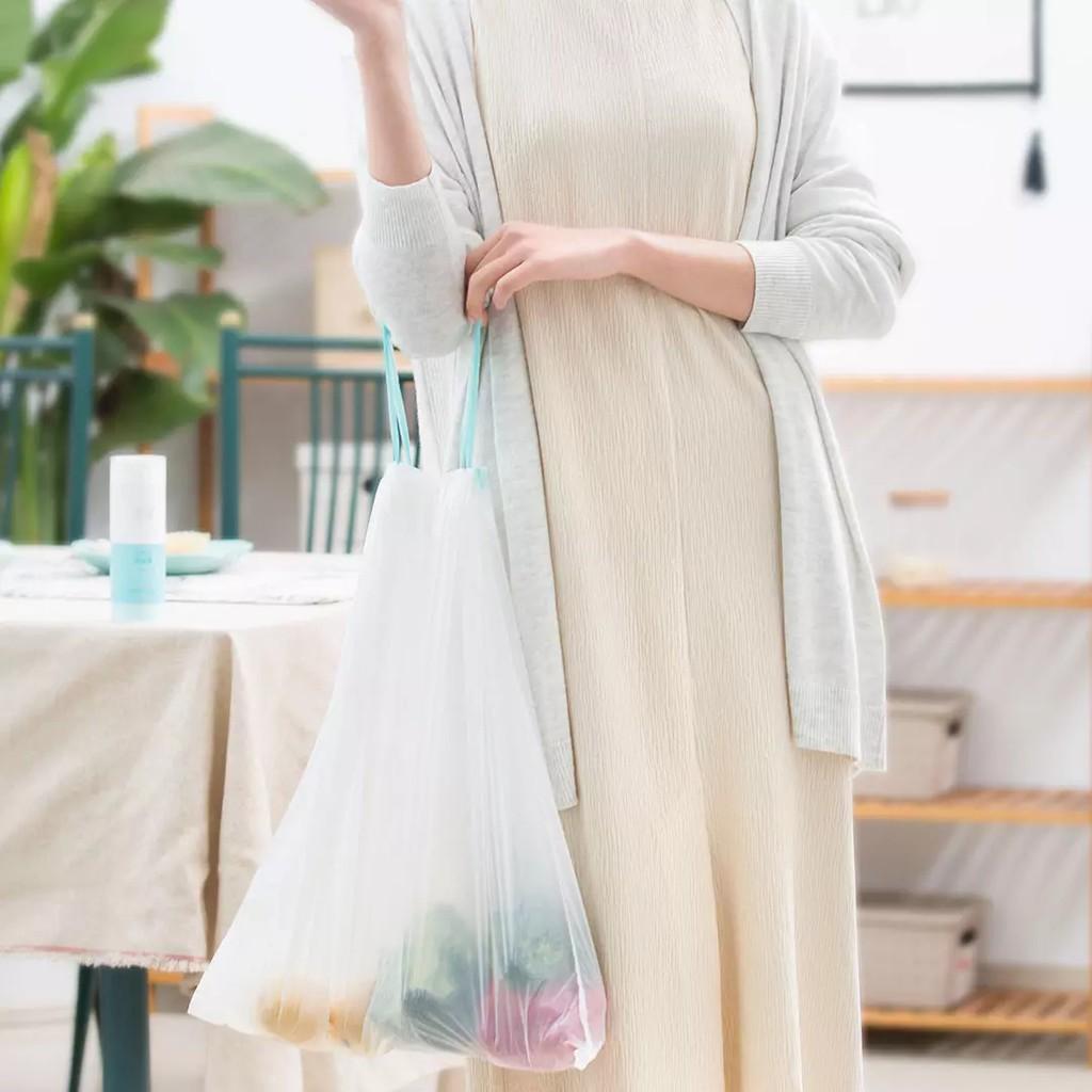 Set 20 Túi/Cuộn Đựng Rác Xiaomi Jiezhi Bằng Nhựa Dày Thiết Kế Có Dây Rút Sử Dụng Tiện Lợi Trong Nhà