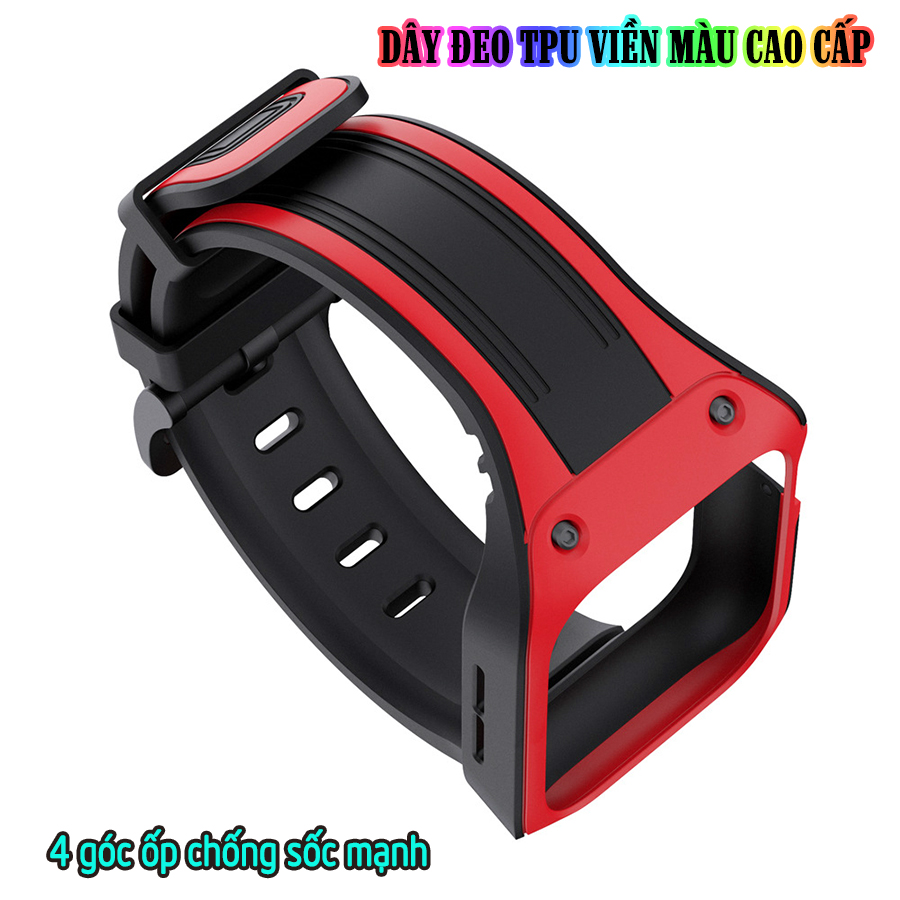 Dây Đeo liền ốp dành cho Apple Watch 7/6/5/4/3/2/1 size 38/40/41/42/44/45mm TPU chống sốc viền màu - nhiều màu