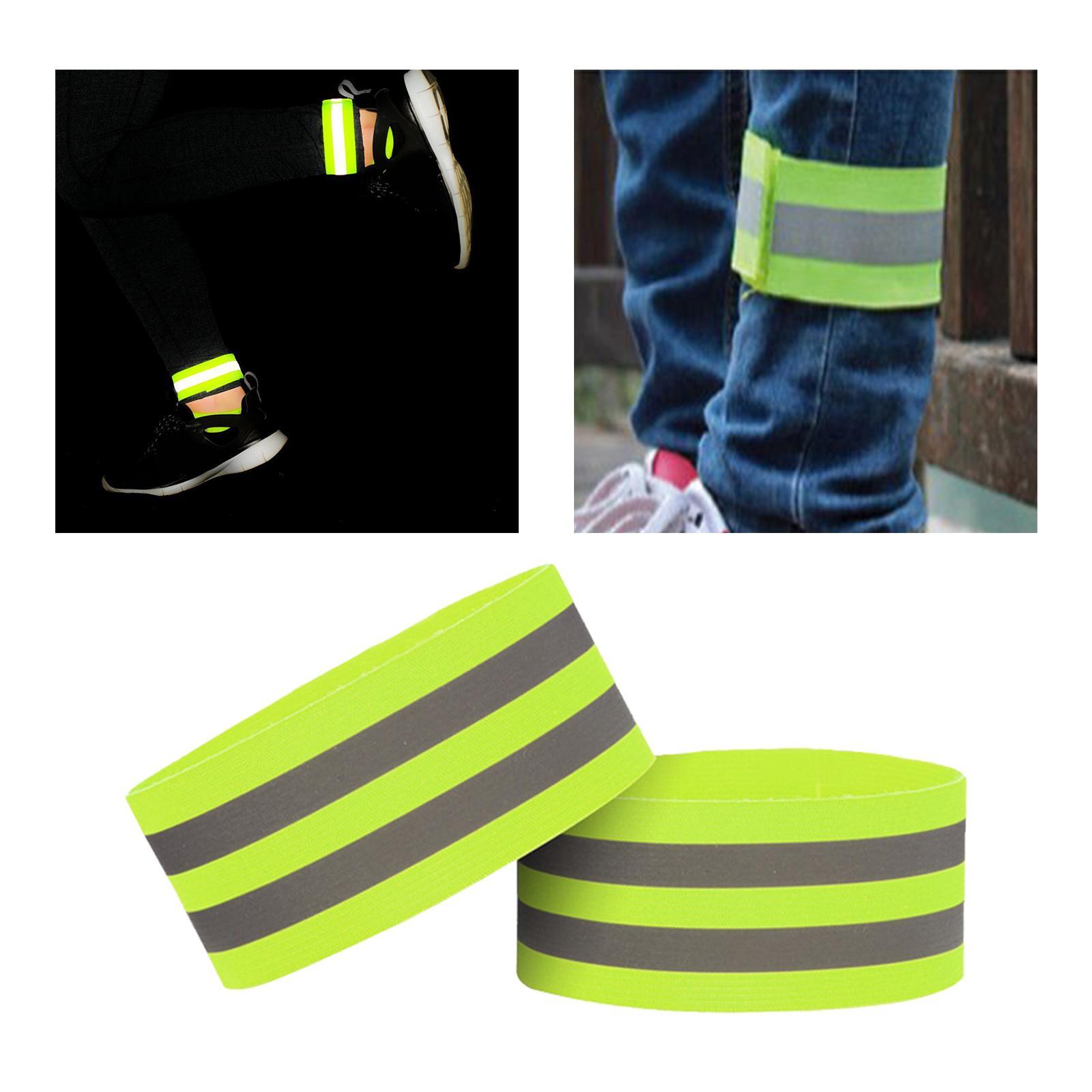 Reflective Bands Safety Reflector Straps Adjustable Elastic Reflective Arm Bands Reflectors Armband for Arm Ankle Wrist Leg