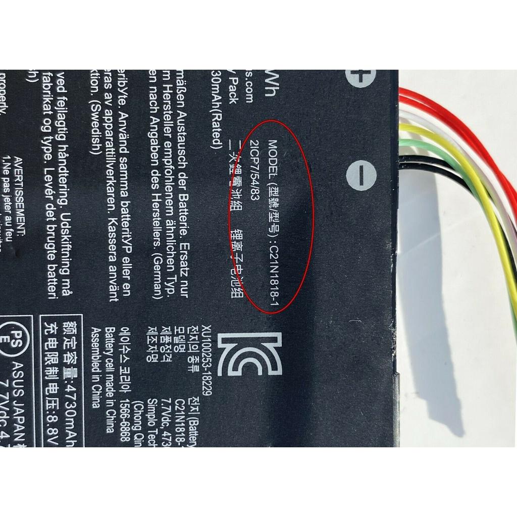 Pin Dùng Cho Laptop Asus VivoBook 15 F512D F512DA F512J F412FA X412DA X412FA F512FL F512FB C21N1818-1 Battery Original 37Wh