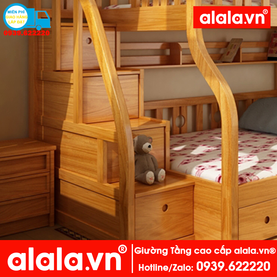 Giường tầng ALALA102 gỗ thông nhập khẩu - www.ALALA.vn® - Za.lo: 0939.622220