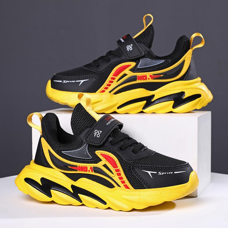 Giày thể thao trẻ em 2022 MỚI METABLE MESH Sneakers Sneakers Giày chạy bộ chạy nhẹ dành cho trẻ em Color: Black red 916 Shoe Size: 29