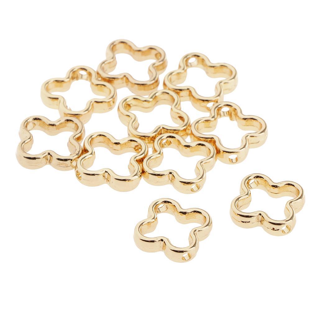10 Pieces Metal Geometric Hollow Charms Pendant for DIY Earrings Flower
