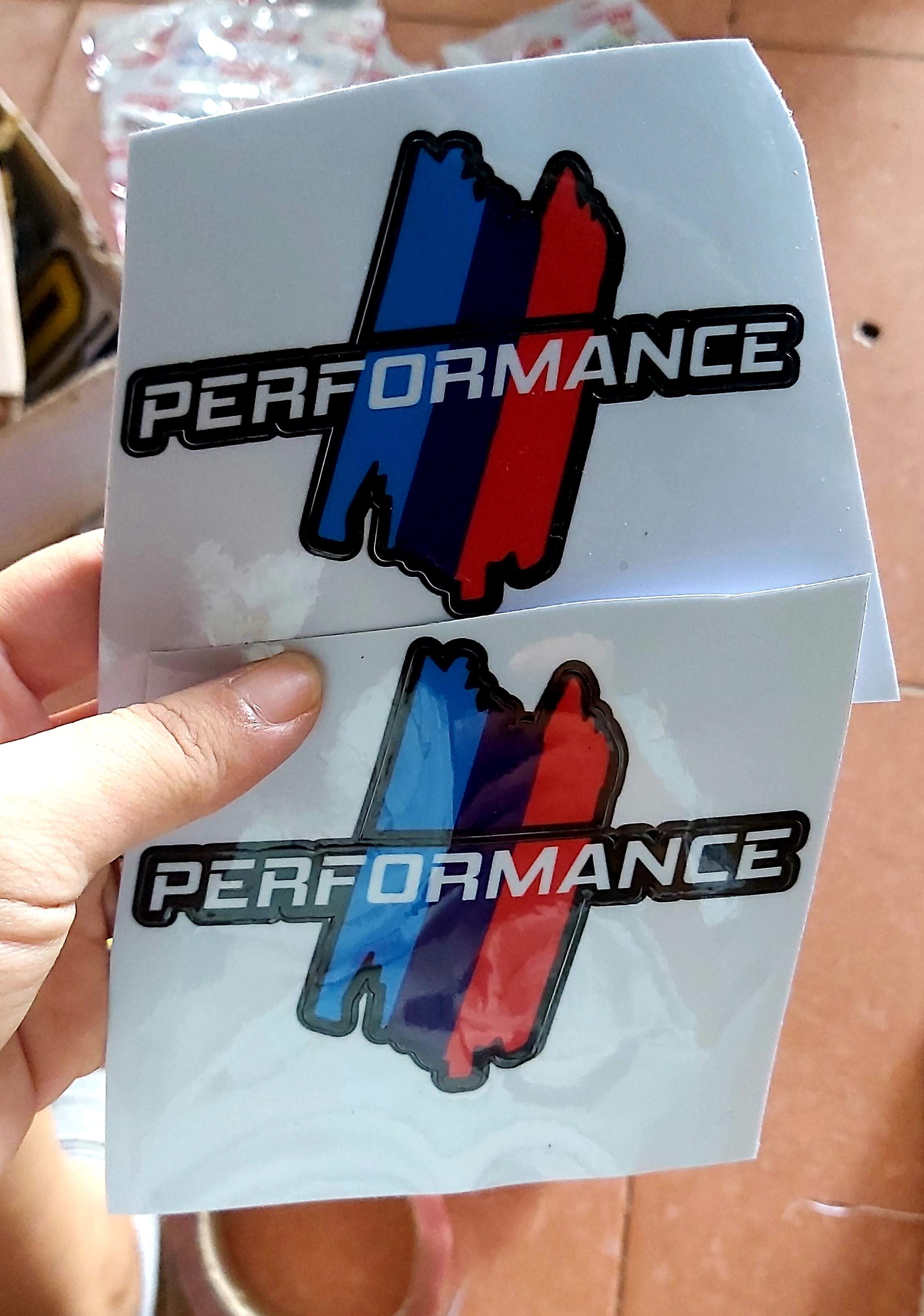 Tem Sticker Decal Performace Màu Xanh Đỏ Dán Xe Giá Rẻ