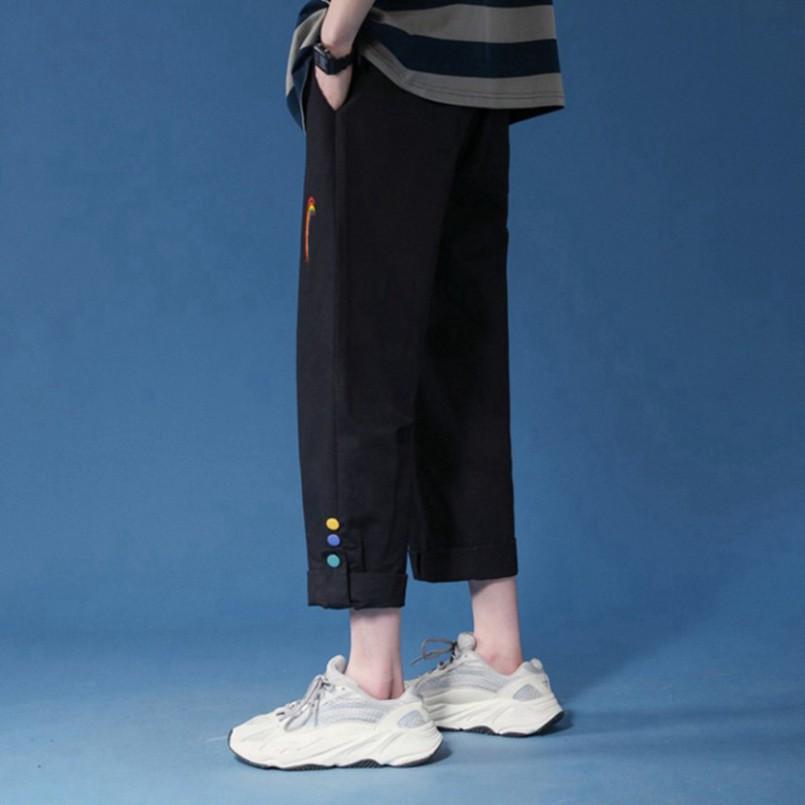 Sống cảm hứng Quần Kaki Baggy Nam Nữ KAKI Ống Suông Unisex Quần Ống Suông cầu vồng hot