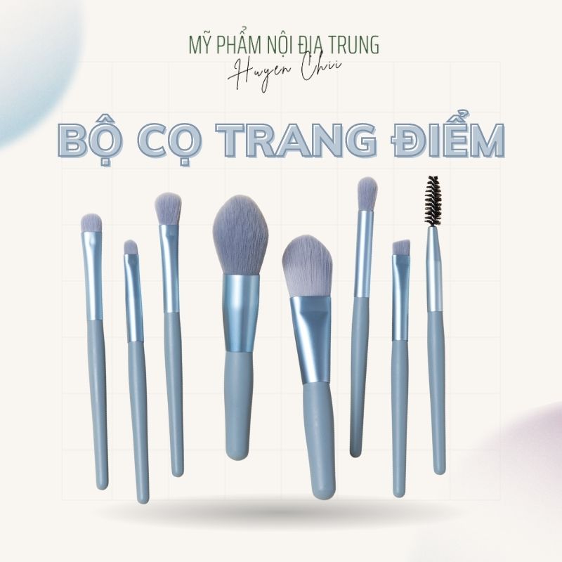 Bộ cọ 8 món trang điểm cơ bản mắt, môi, mày nội địa Trung