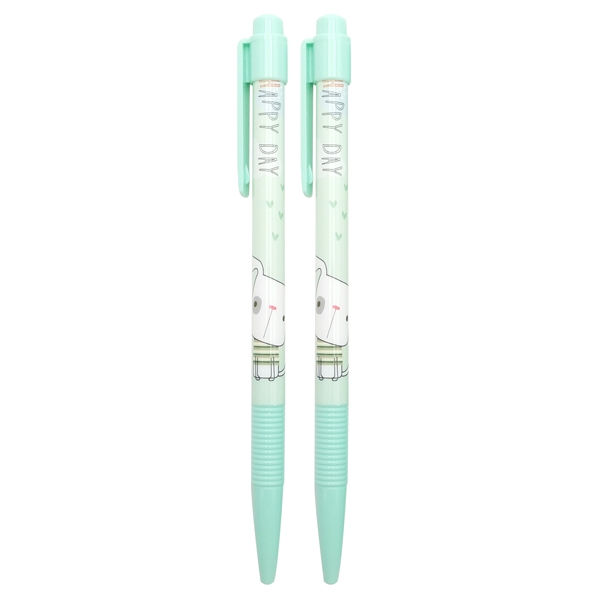 Vỉ 2 Viết Bic Moshi 078 - Xanh Mint - Happy Day