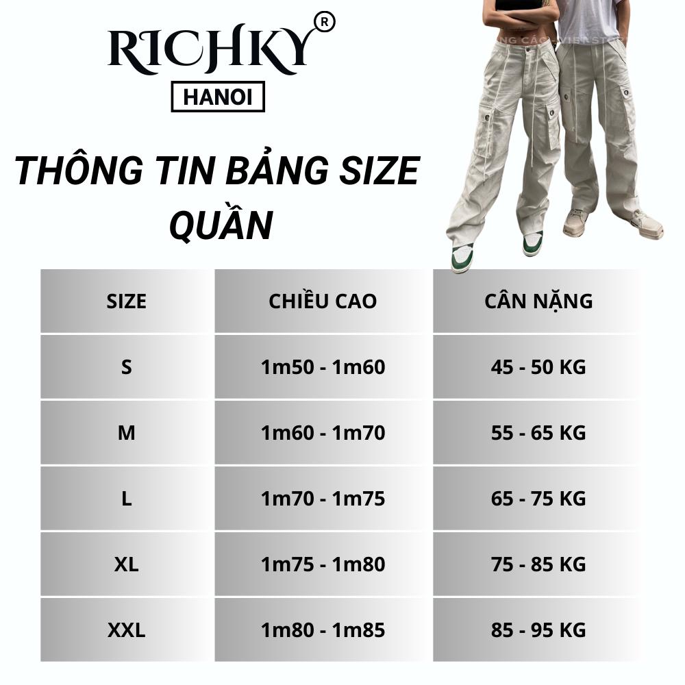 Quần Kaki Cargo Túi Hộp Ống Suông Richky Hanoi Q111 - Kem