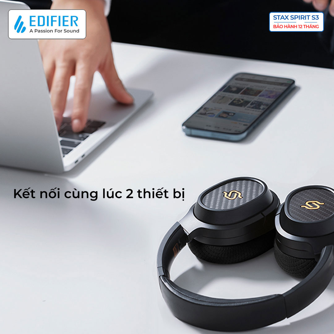 Tai nghe Bluetooth 5.2 EDIFIER S3 STAX SPIRIT Chụp tai Planar Magnetic Snapdragon Sound Hires Audio - Hàng chính hãng