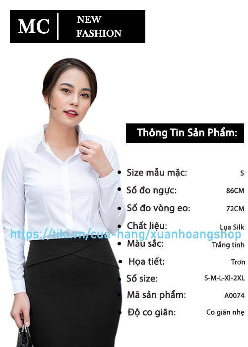 Áo Sơ Mi Trắng Nữ Công Sở Đẹp Mc Fashion, Tay Cộc, Dài, Lửng, Lỡ, Size Đủ, Chất Vải Mát, Co Giãn Nhẹ, A0074