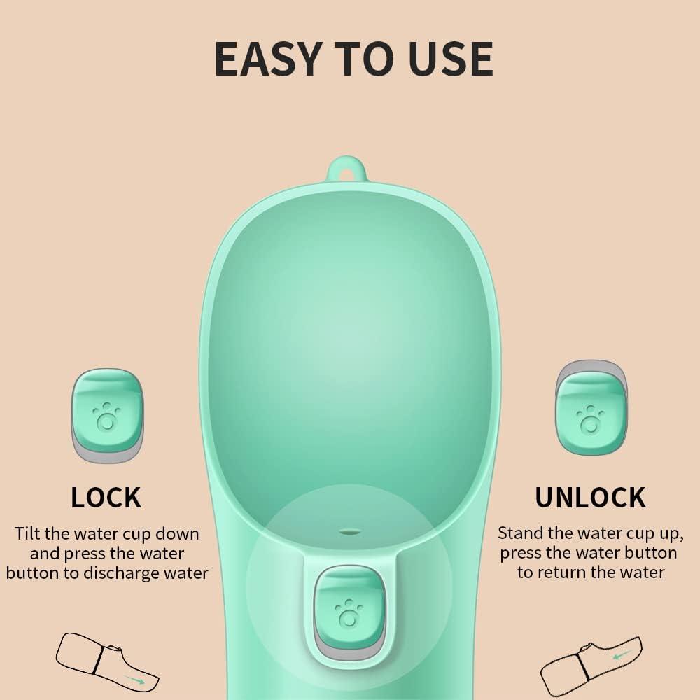 Bình Nước Di Động Cho Chó, Bình Nước Du Lịch Kháng Khuẩn Cấp Thực Phẩm 550Ml Cho Chó Và Mèo, Nước Uống Cho Thú Cưng Ngoài Trời