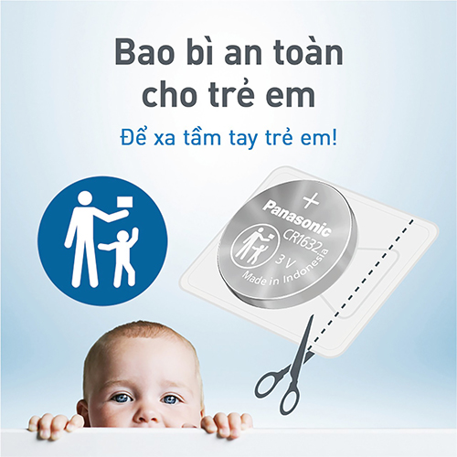 Vỉ Pin nút Panasonic 3V CR-1632/5BN (1 viên/5 viên) - Hàng chính hãng