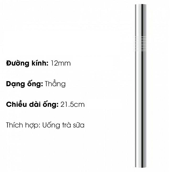 Bộ Ống Hút Inox 304 Thép Không Gỉ - 5 Món Thân Thiện Với Môi Trường