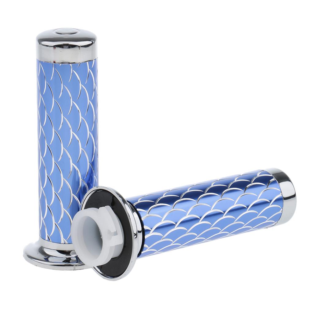 25mm 1 Inch Handlebar Throttle Grip for Motorcycle Motorbike - Blue