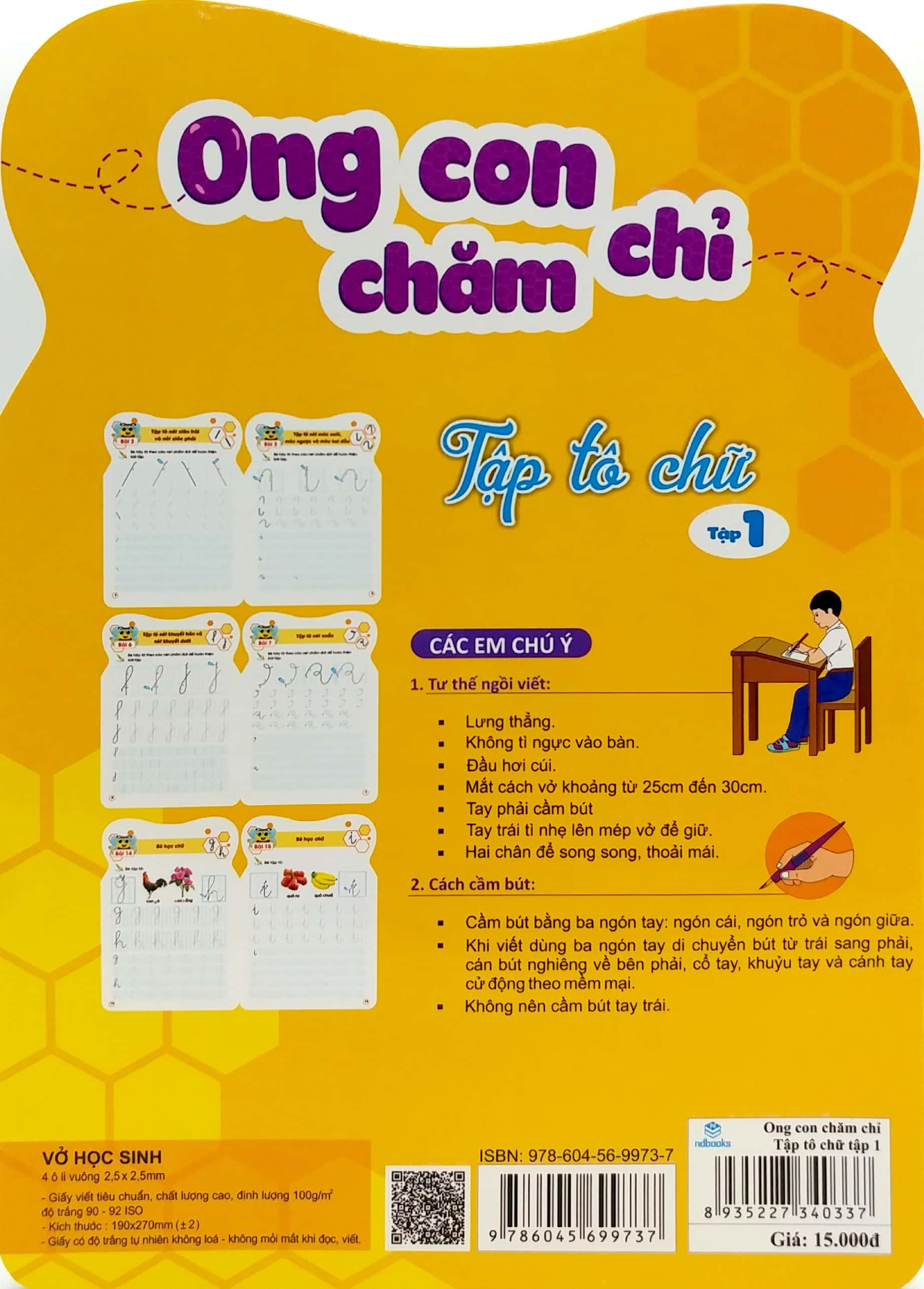Ong Con Chăm Chỉ - Tập Tô Chữ - Tập 1
