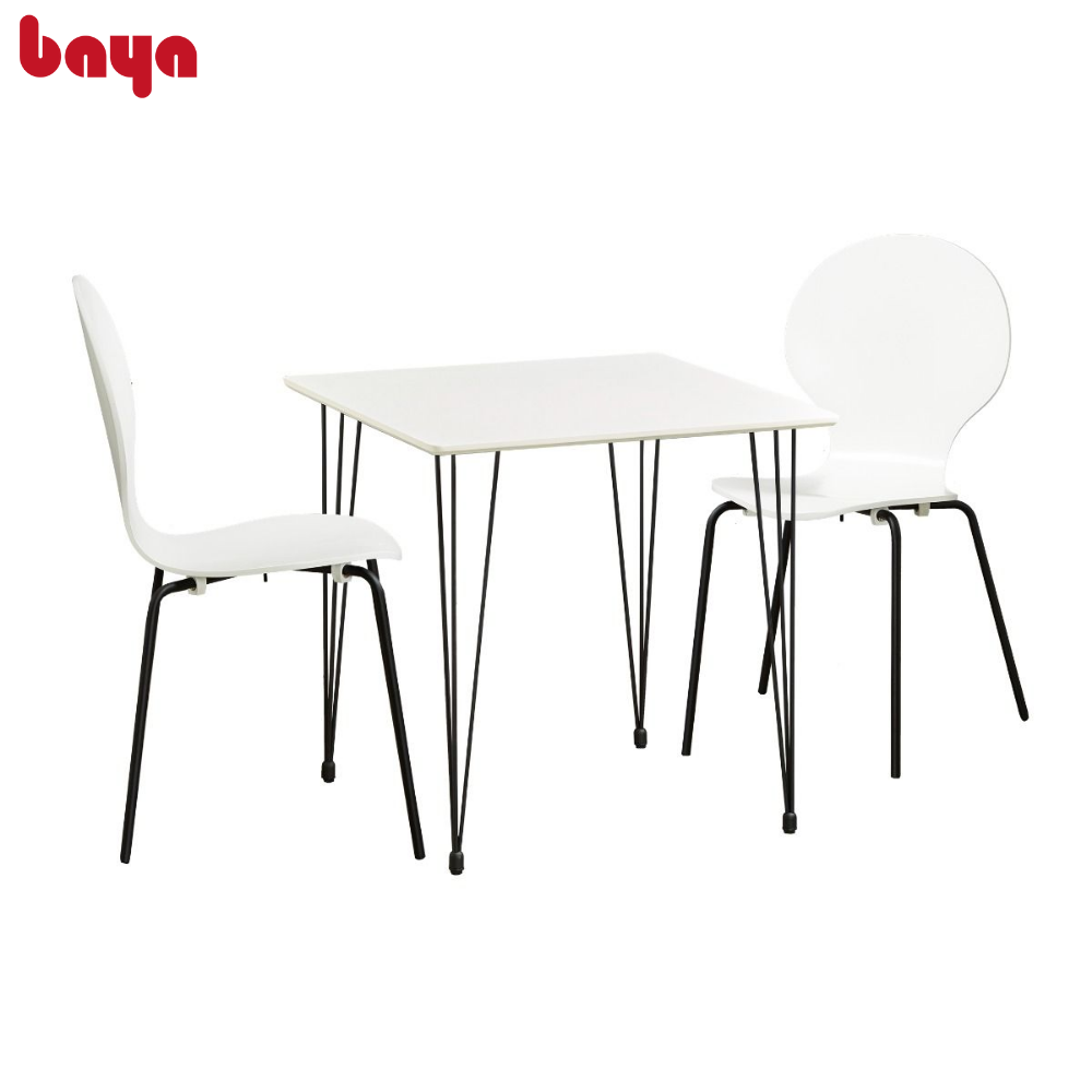 Bộ Bàn Ăn 2 Ghế BAYA VERONA Nhiều Màu Bề Mặt Chất Liệu Gỗ Ván Ép Bền Đẹp Khung Kim Loại Chắc Chắn