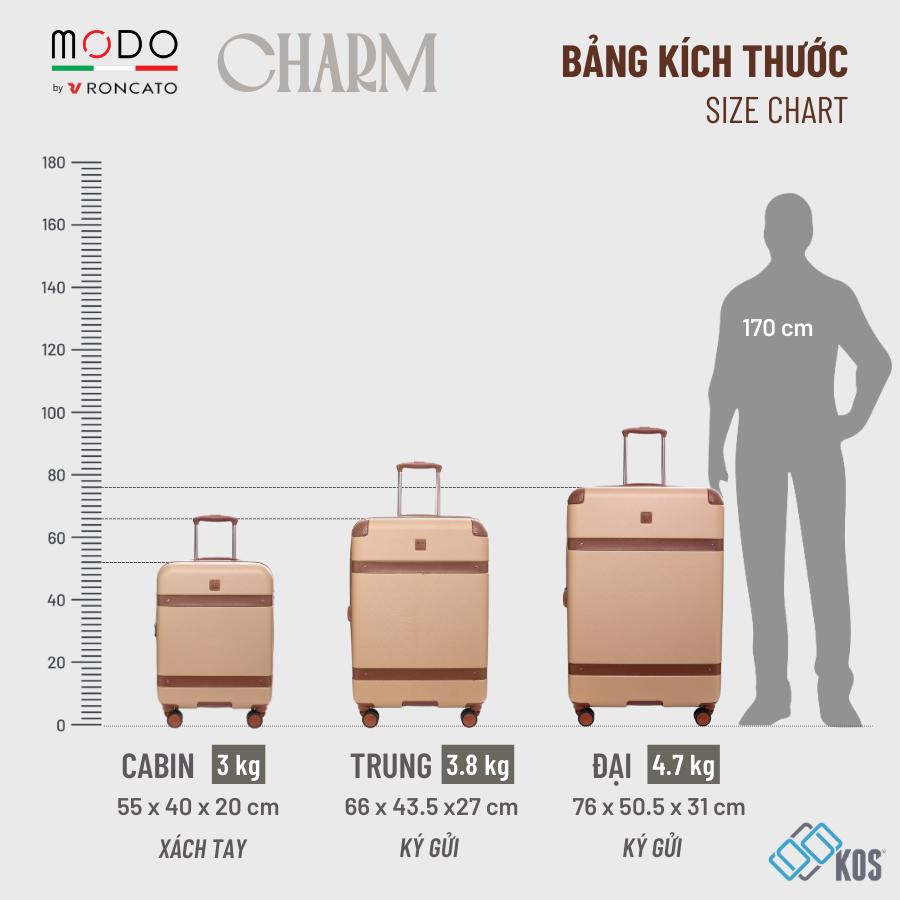 VALI du lịch MODO BY RONCATO CHARM size 20, 26, thươnng hiệu Ý, 1 đổi 1 bể vỡ