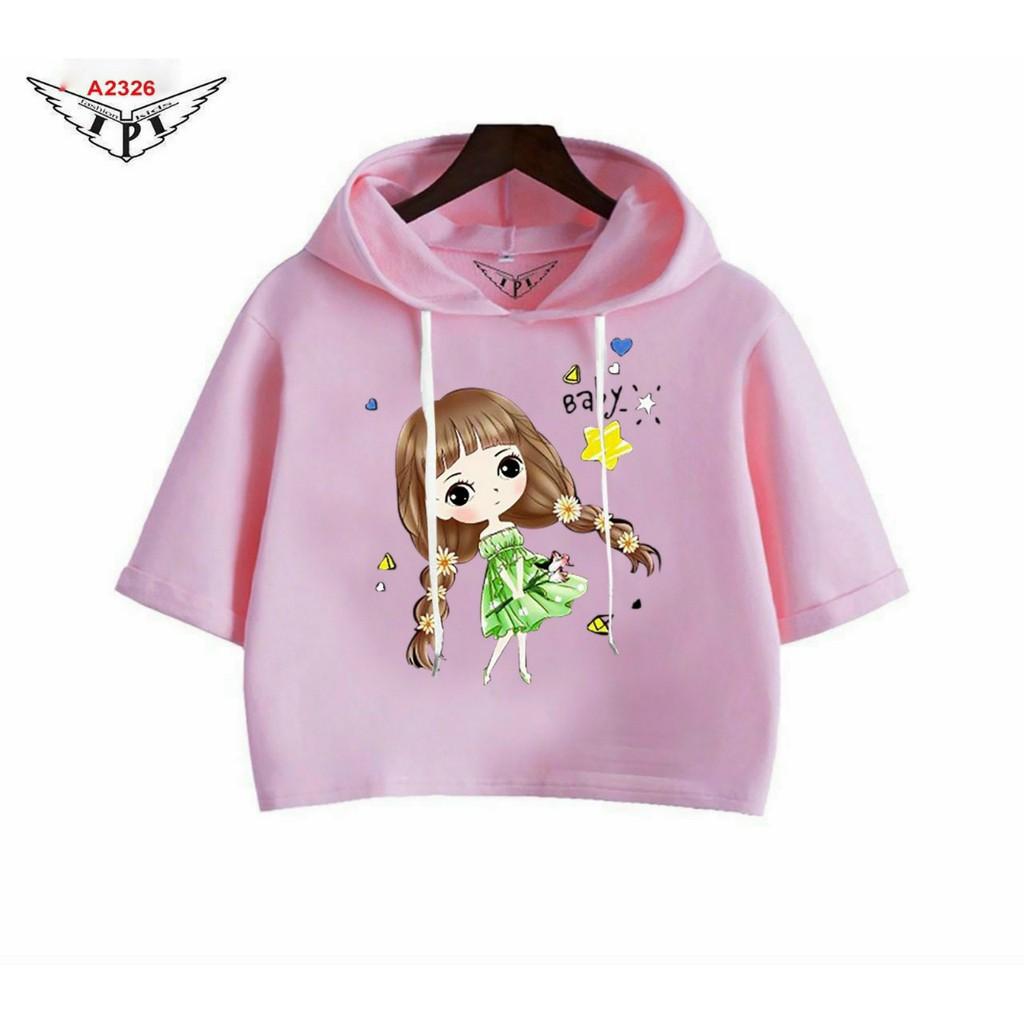 Áo nón croptop hoạ tiết bím tóc hoa cúc cho mẹ và bé diện mùa xuân(18kg-43kg