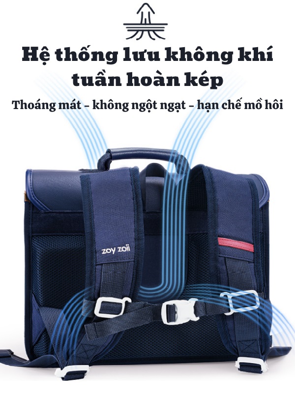 Balo chống gù Zoyzoii B66 Retro Series Backpack, cặp đi học cao cấp dành cho bé trai bé gái - Hàng chính hãng
