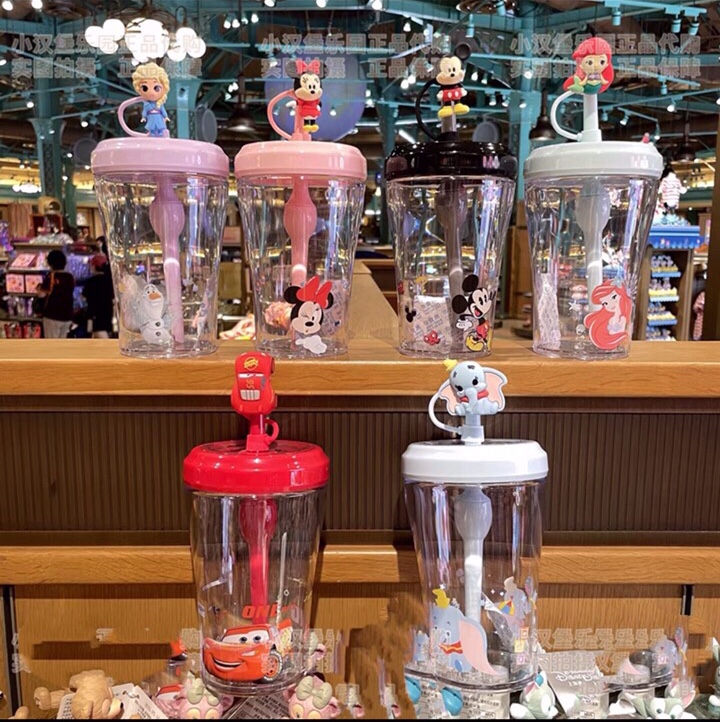 Ly ống hút có nắp kèm sticker 3D hình chuột Mickey siêu cưng cho bé trai - PDW20212-AD