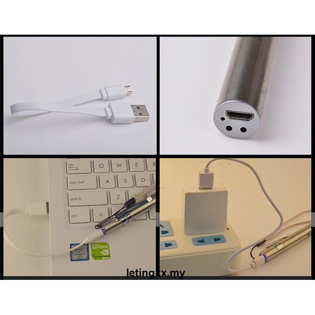 Đèn Pin Led Mini Xml Chống Thấm Nước Sạc Usb Có Kẹp Kim Loại Chất Lượng Cao
