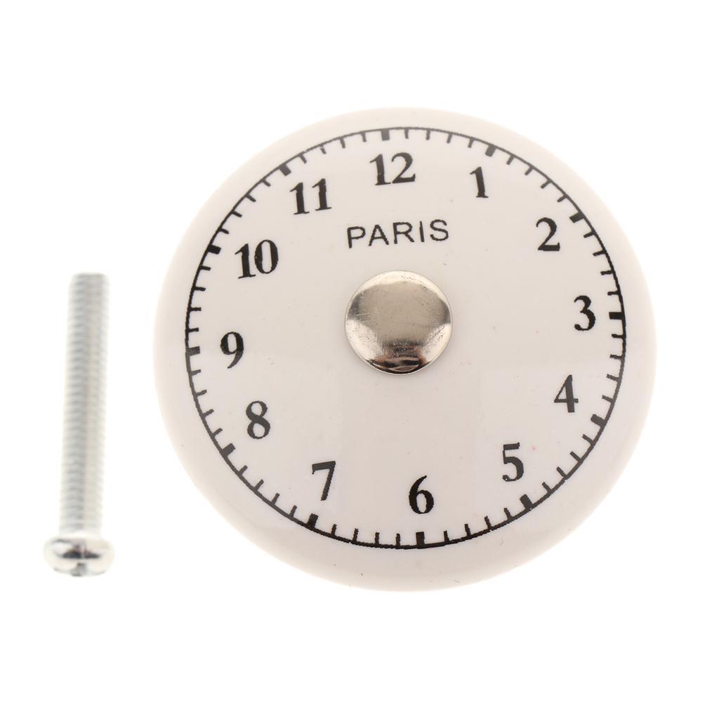 2 Pieces Round Black and White Ceramic Cabinet Knobs for Home Furniture