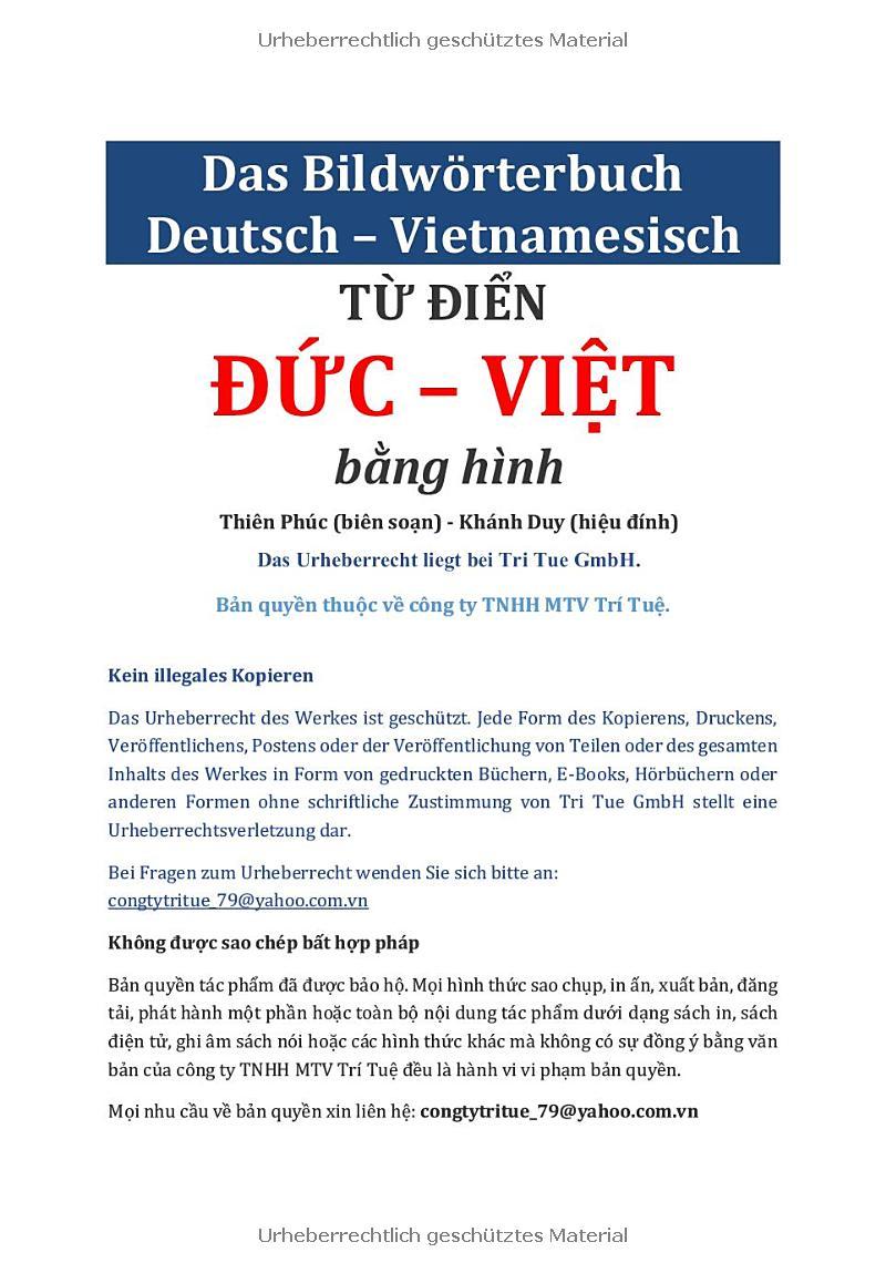 Sách - Das Bildwörterbuch Deutsch-Vietnamesisch - Từ Điển Đức-Việt Bằng Hình
