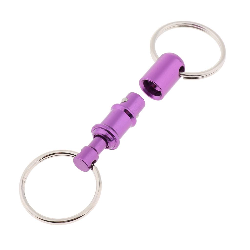 2Pcs/pack Quick Release Keychain, Pull-Apart Removable Keyring with Two Heavy Duty Split Rings Key Accessories