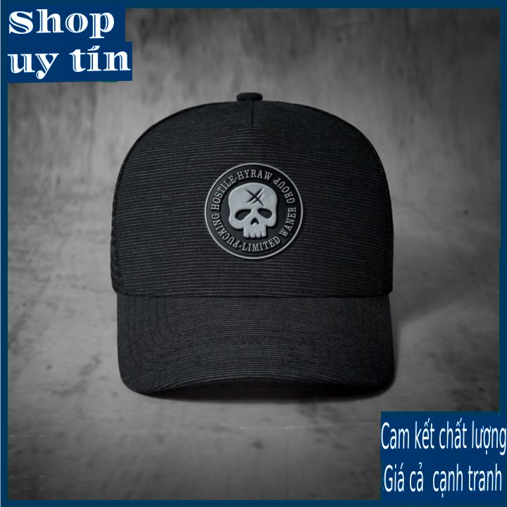 Freeship - MŨ NÓN KẾT LƯỠI TRAI LOGO THỦ LĨNH NAM NỮ CAO CẤP, ĐẸP - MÀU ĐEN