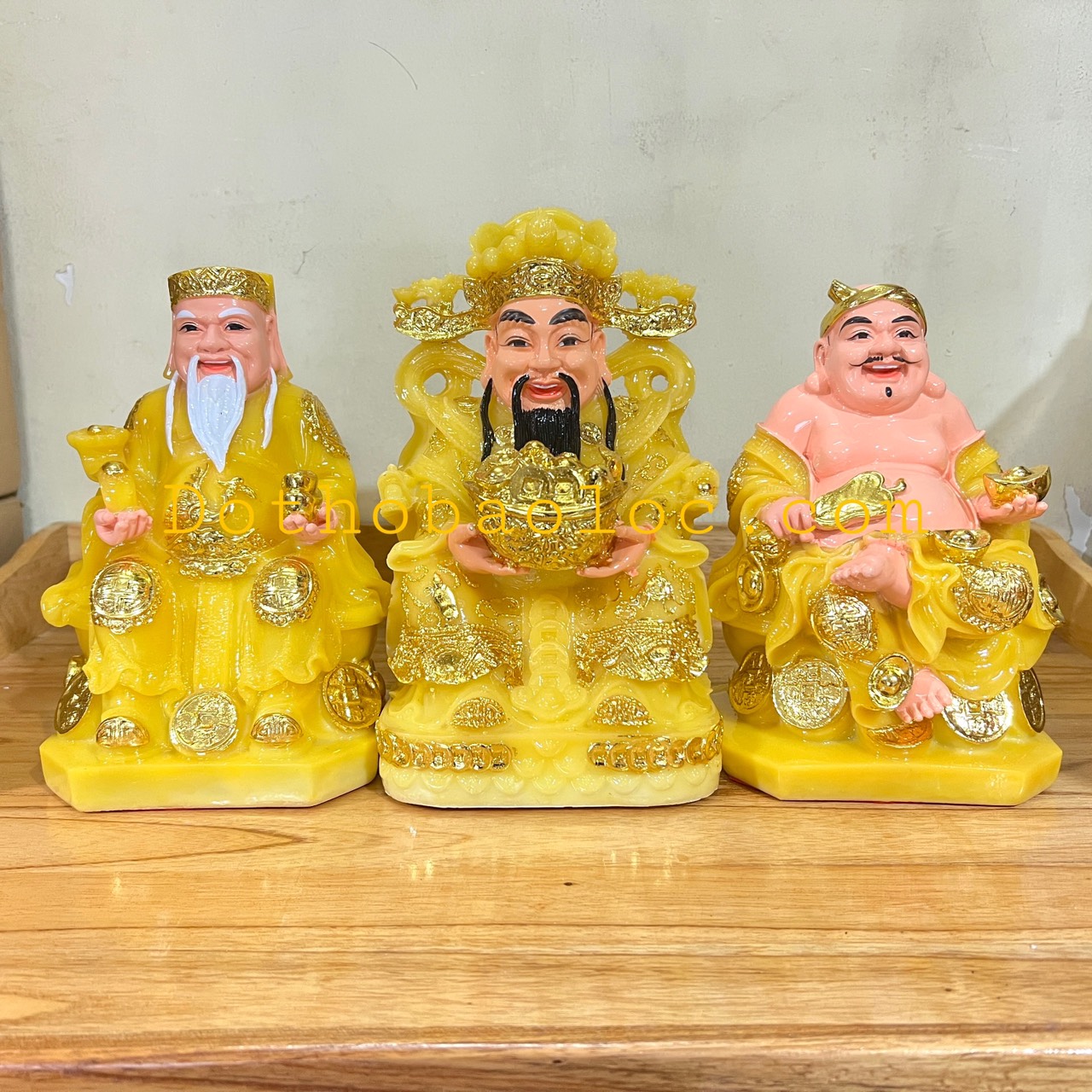 Combo 1 tượng thần tài thổ địa và tượng thần tiên đá Việt Nam - Vàng