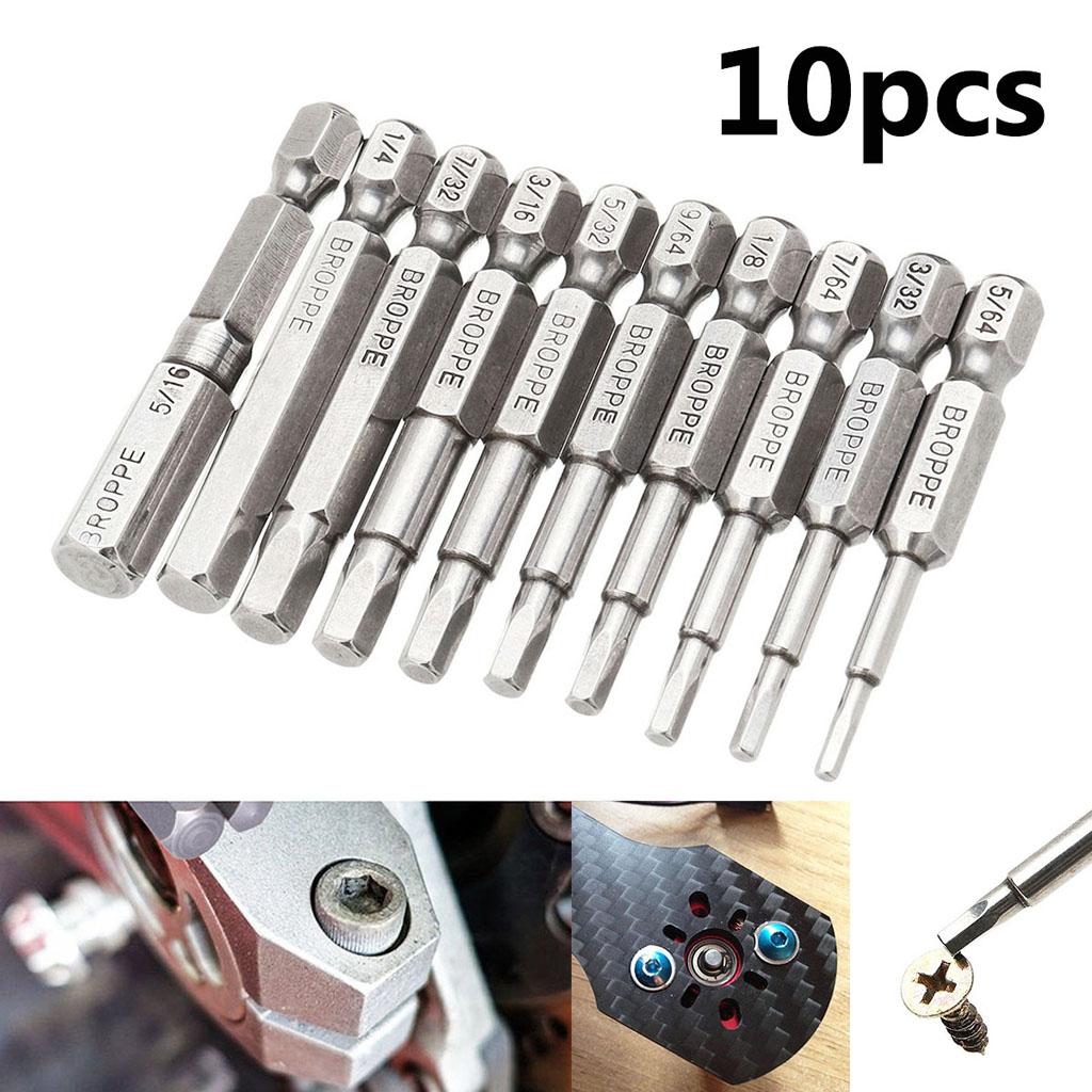 10 Miếng Allen Cờ Lê Bộ Mũi Khoan Đầu Lục Giác Với Nhanh Chuôi Lục