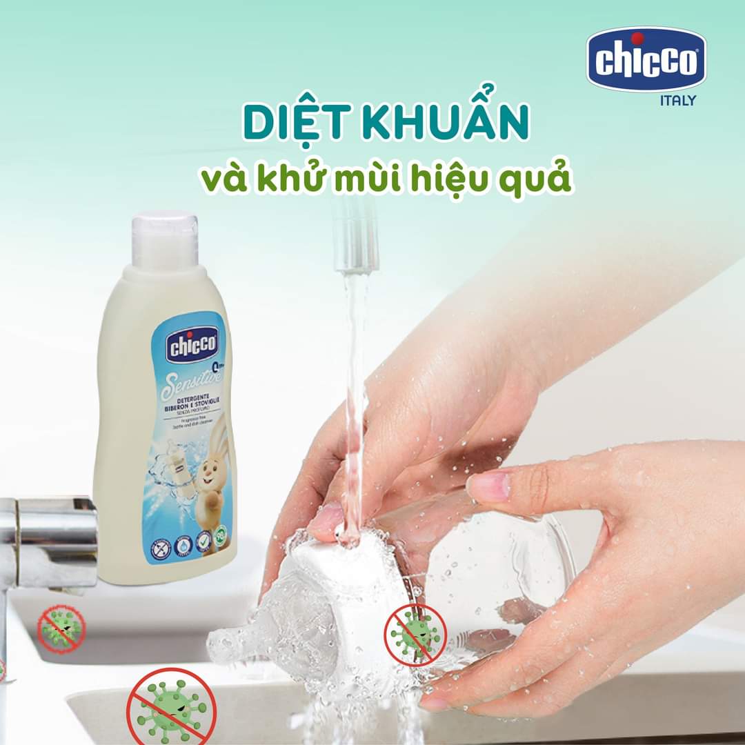 Gel Rửa Bình Sữa Chiết xuất Dầu Dừa Tự Nhiên Chicco 300ml