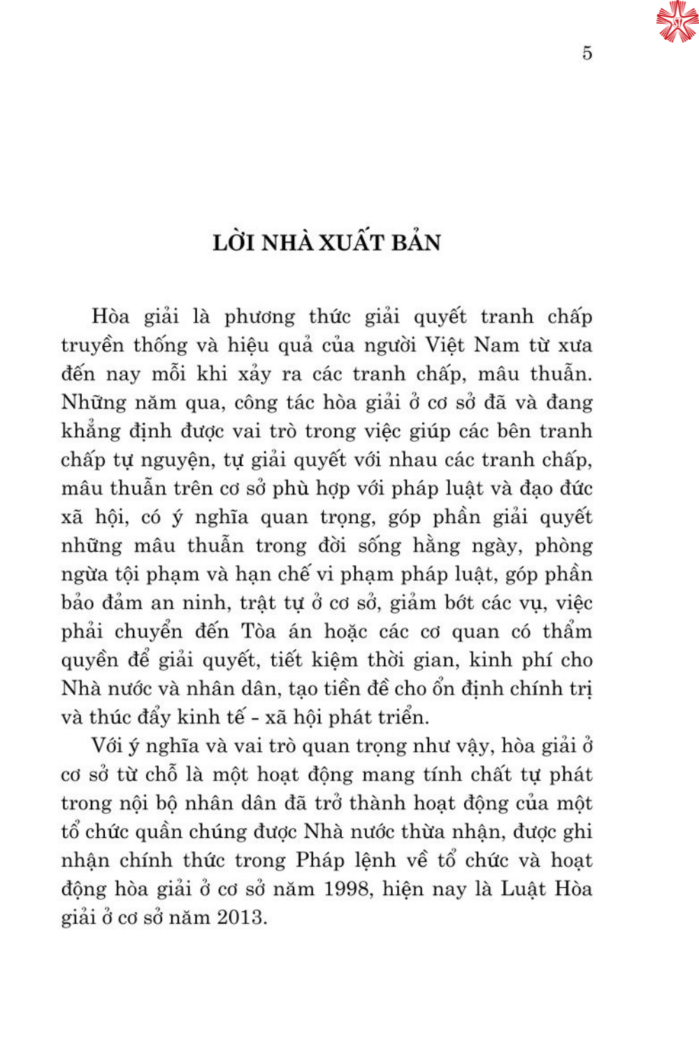 Cẩm nang công tác hòa giải ở cơ sở ( bản in 2024)