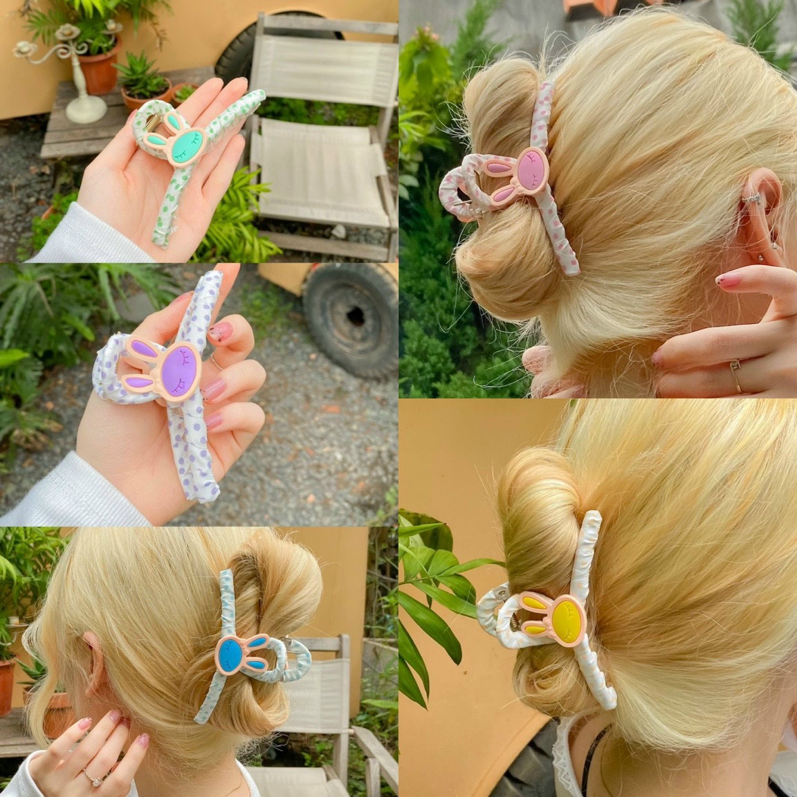 Kẹp Tóc Nhựa Đính Charm Siêu Cute Phong Cách Ulzzang - Kẹp Gắp Tóc Gắn Charm Cute Style Hàn Quốc