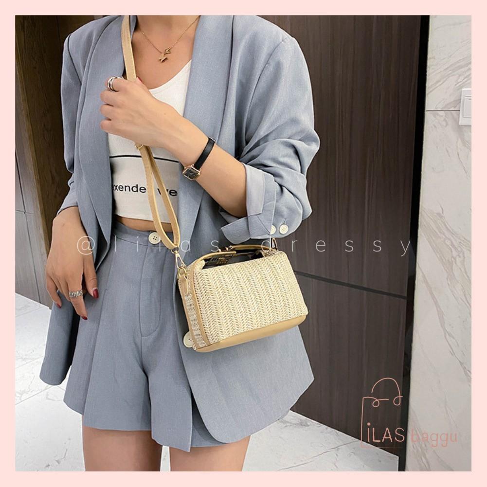 Túi Cói Đeo Chéo LILAS Baggu Vintage Công Sở