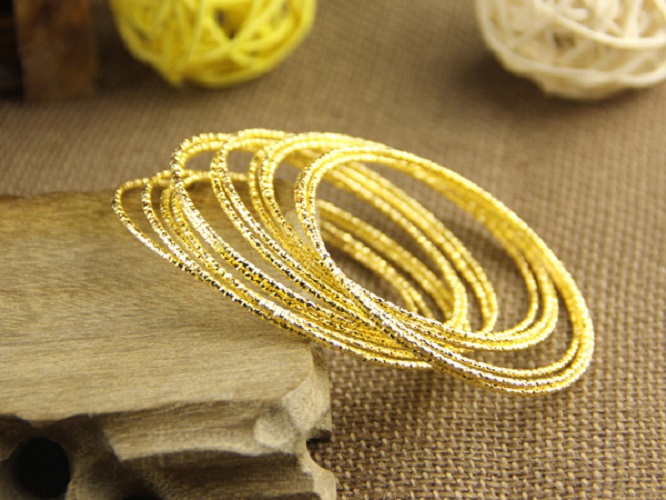 Combo Bộ 7 Vòng Ximen Mạ Vàng 18k, Không Khóa, Cỡ Ni 4,5 ; 5,5 ; 6,5, Chạm khắc tinh tế, Kèm túi đựng chất liệu Nhung Gấm, Phù hợp đeo hoặc làm quà tặng, …