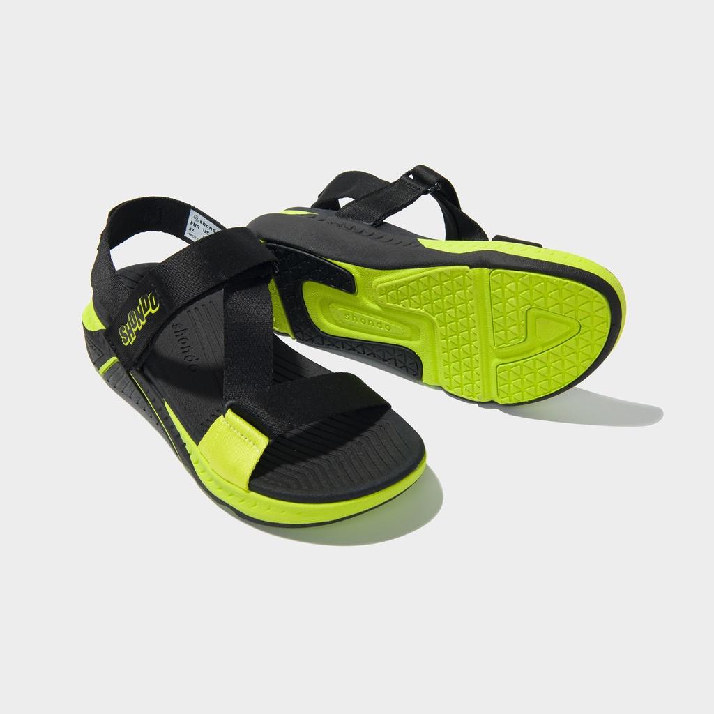 Giày Sandals Nam Nữ Shondo F7 Racing Đế Đen Phối Xanh Dạ F7R1040