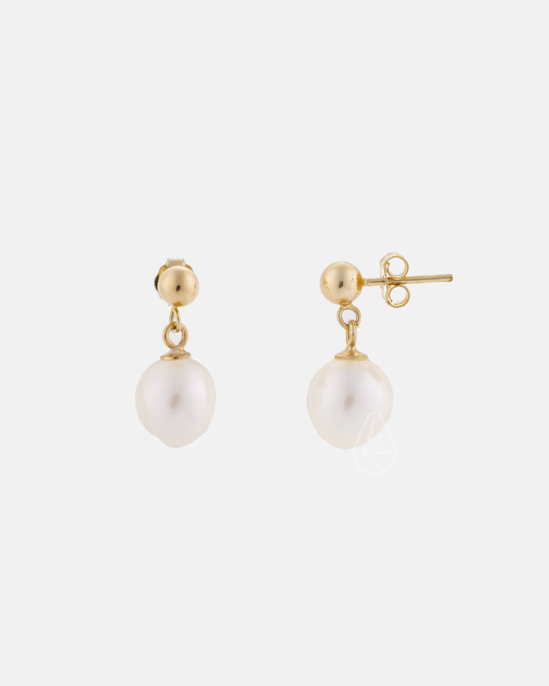 Khuyên tai ngọc trai Drop - 9mm Gold A SET SOREI