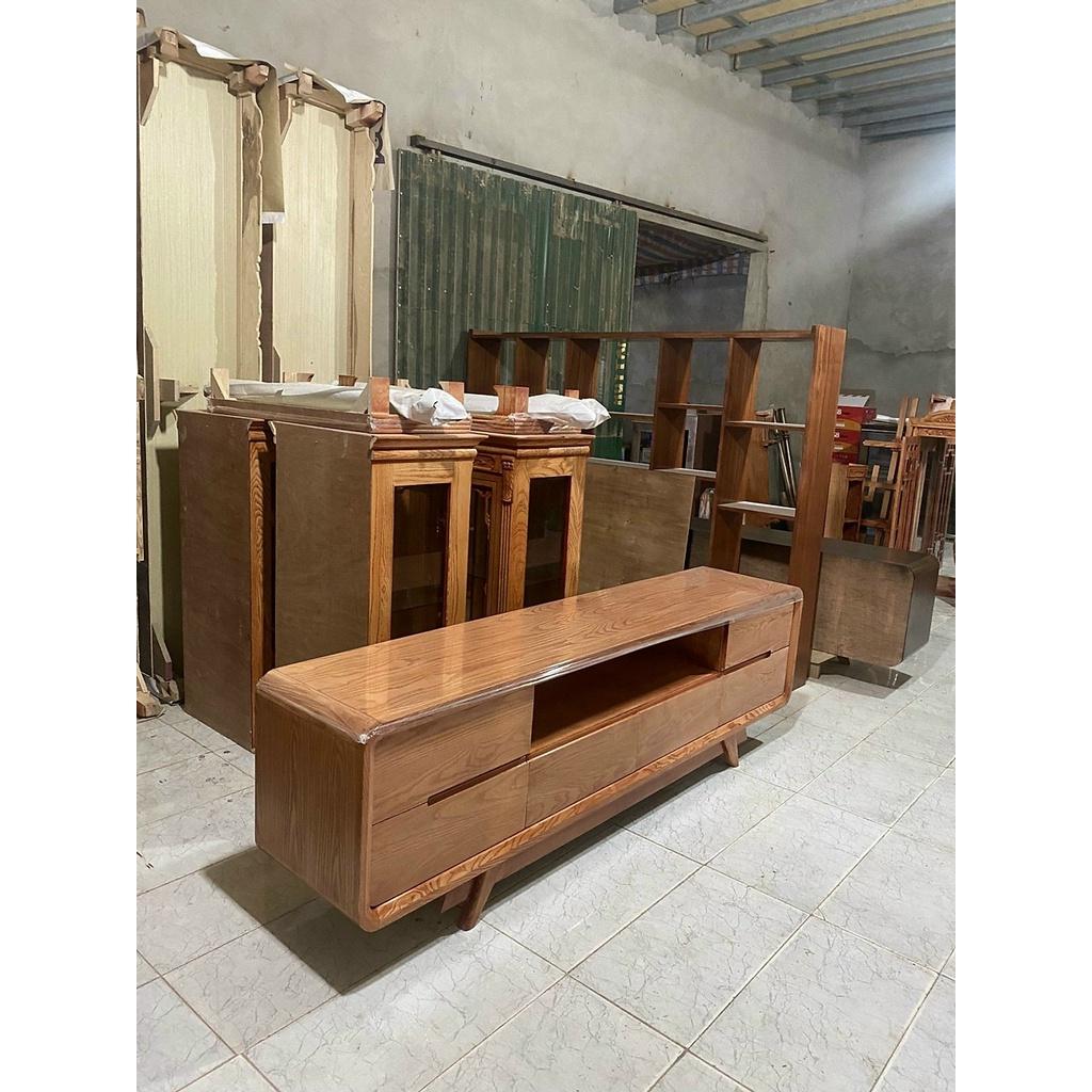 Kệ tivi bom, gỗ sồi dài 2m, 2m2, 2m4