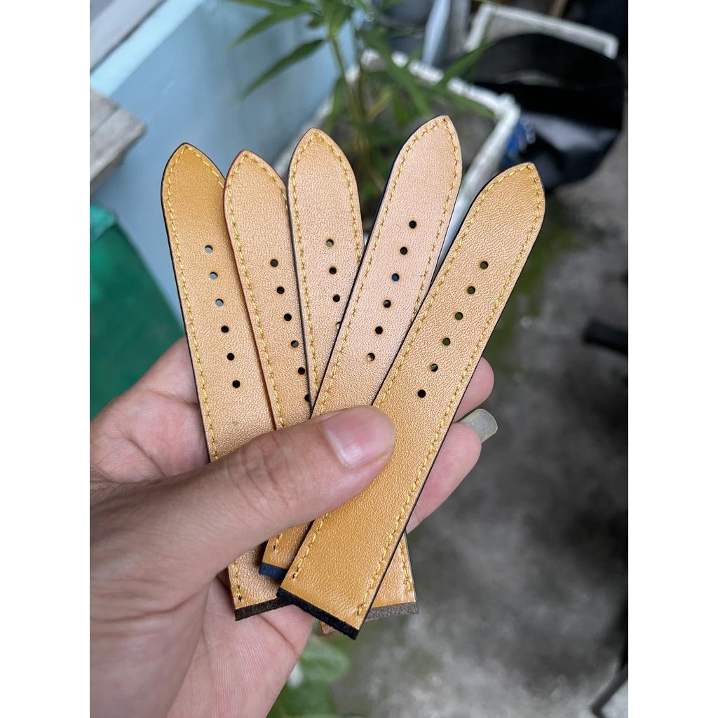 Dây đồng hồ da bò lộn khâu viền Lót zenmat chống thấm cao cấp, Có size lẻ, nhiều màu, Tặng kèm KHÓA, CHỐT VÀ TOOL