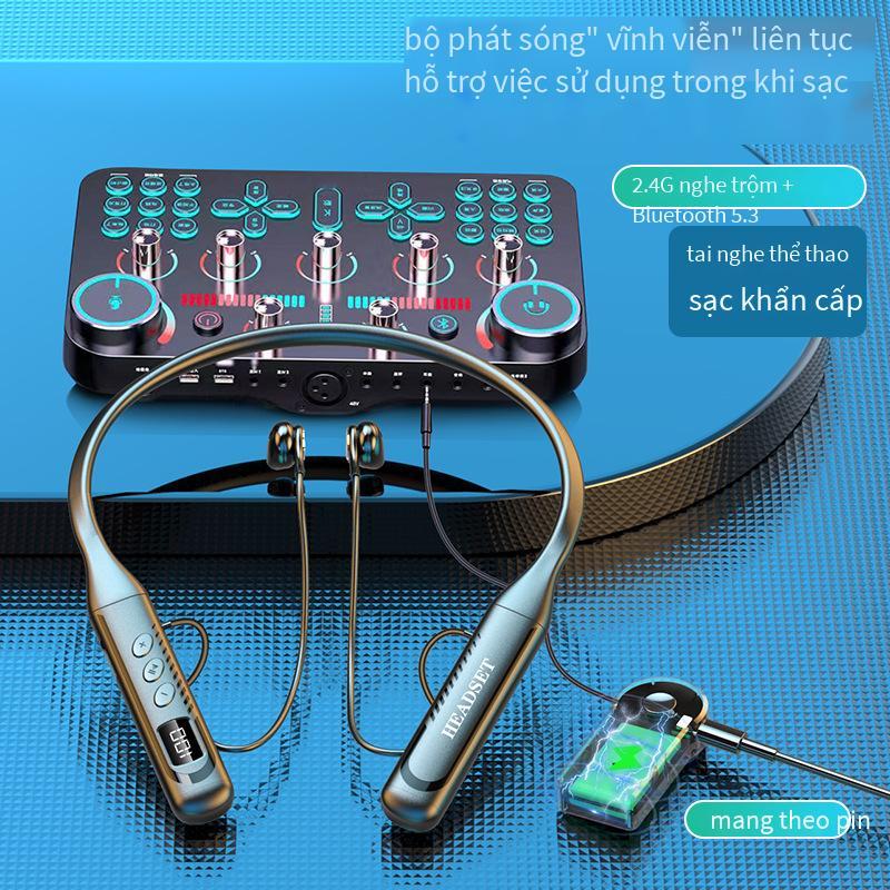 Ưu đãi đặc biệt Tai nghe màn hình phát sóng trực tiếp bán trong tai truyền 2.4G với pin lớn và thời lượng pin dài với màn hình kỹ thuật số Tai nghe Bluetooth không vào tai